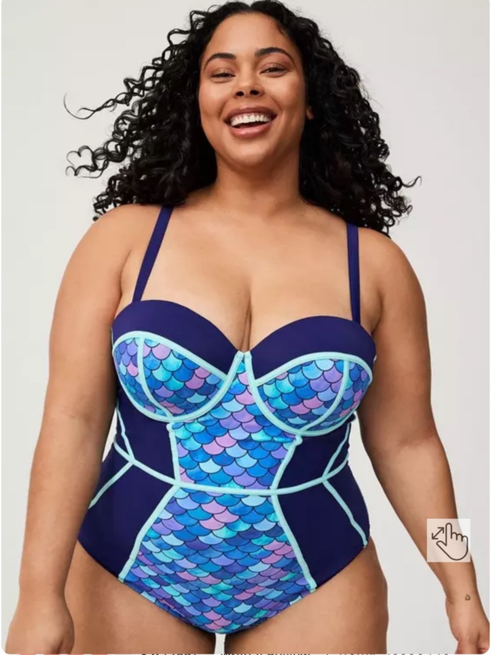 torrid Blue and Purple Mermaid-Print One-Piece